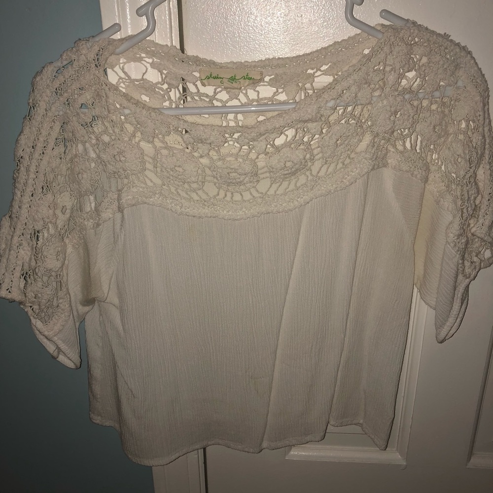 Top with lace neck line